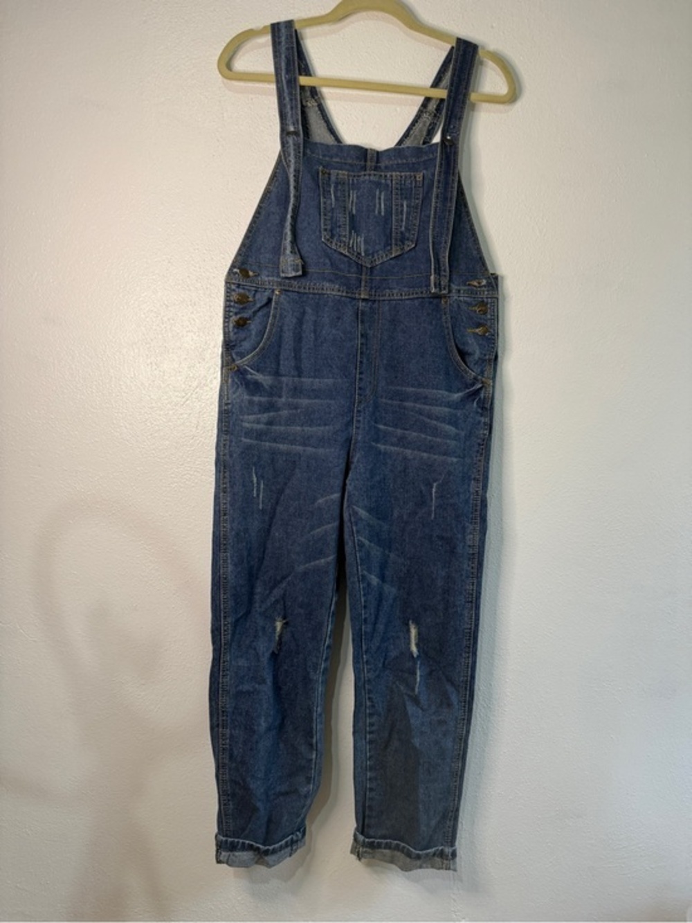 Hengsheng Classic Blue Denim Overalls. Sz L.